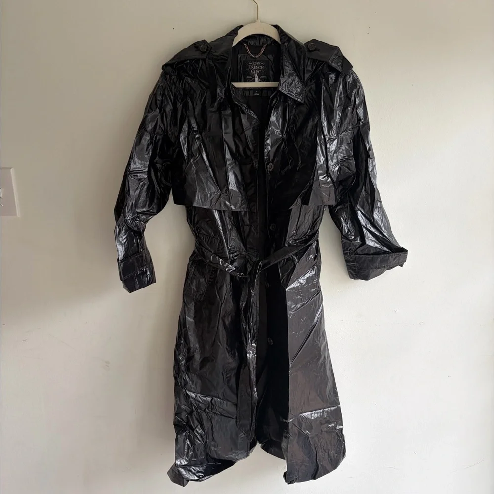 J. CREW Rain-or-Shine Black Trench Coat Size XS
